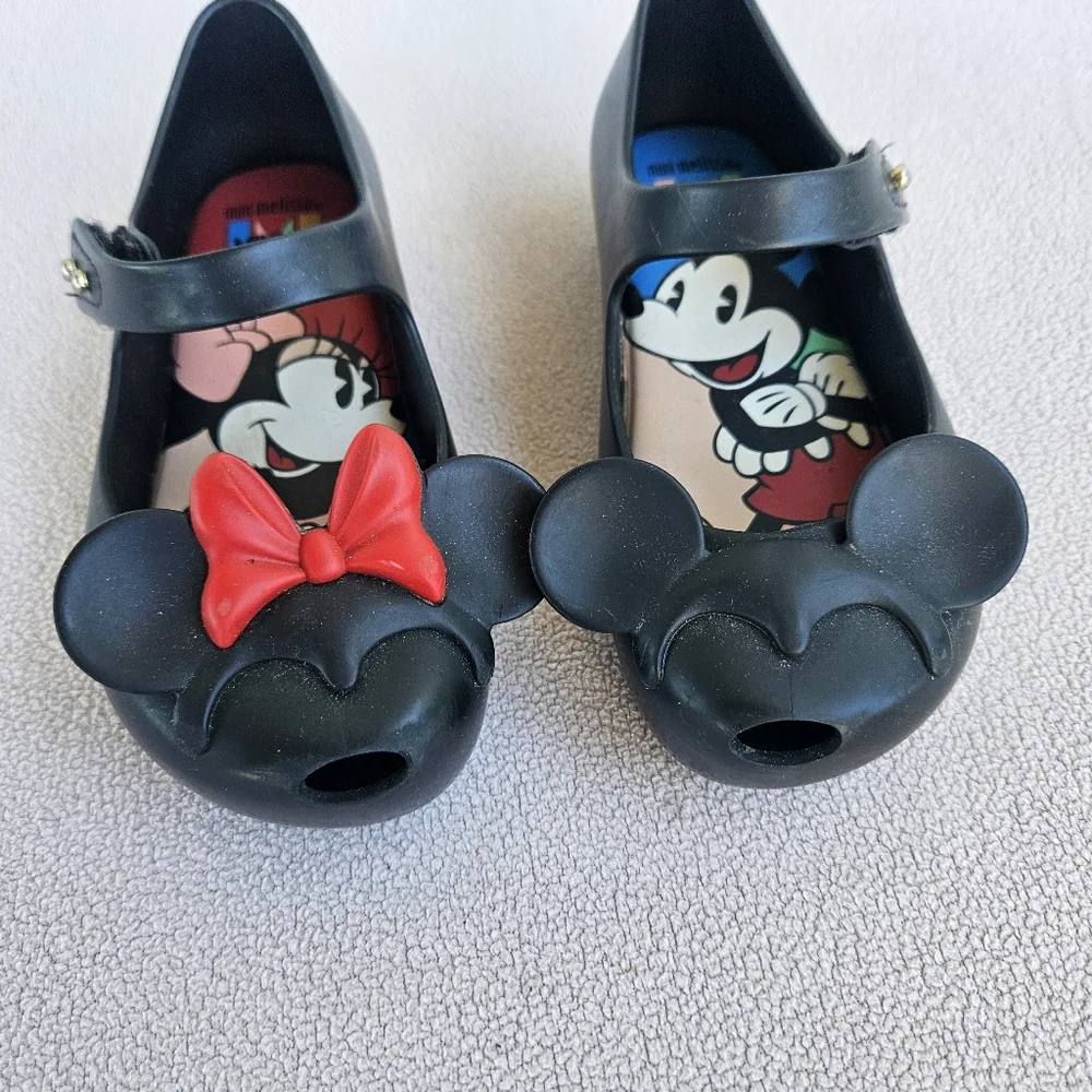 Mini Melissa Ultragirl Disney Twins Mickey Minnie Mouse Mary Jane Black SZ 10